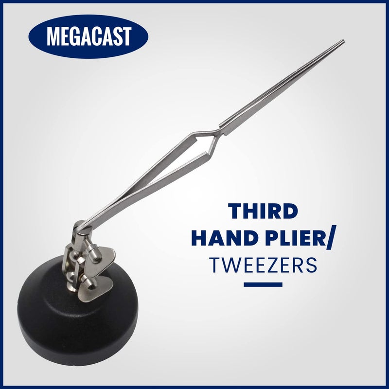MegaCast Third Hand with Tweezers, Black, Modern Style - Image 1